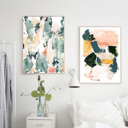 Watercolor Wall Art Painting Pastel Abstract Art Canvas Posters and Prints Bedroom Decor Neutral Wall Pictures for Living Room