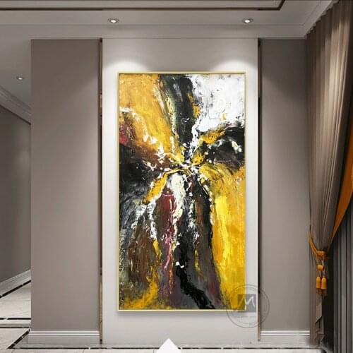 Vertical wall pictures Original abstract painting decor thick oil layers cuadros decoracion salon picture decoration living room