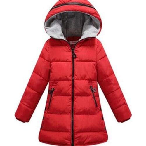 Girl coat Childrens Outerwear thick Kids Fashion Casual Child Jackets For Girls Warm Winter Hooded Jacket Coats candy solid