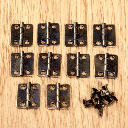 10Pcs 16x13mm Jewelry Boxes Decorative Hinge Antique Bronze/Gold Cabinet Hinges Furniture Accessories Furniture Fittings