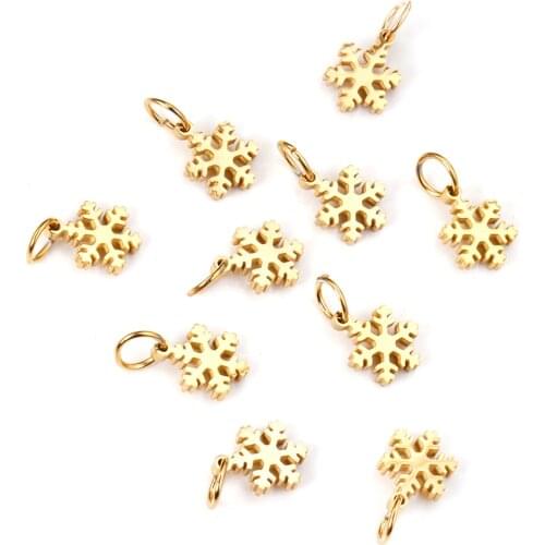 ASON 10pcs/Lot Christmas Accessoreis Snowflake Pendant with Ring For Necklace Bracelets Anklets Pendants Accessories Wholesale