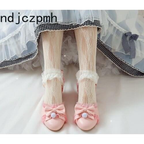 Shoes Lolita Lace Shoes Women Japanese Style Mary Jane Shoes Women Vintage Girls High Heel Platform Shoes Student Big Size 28-48