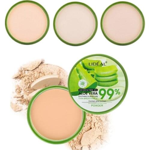 Waterproof 99% Aloe Vera Moisturizer Face Powder Smoothing Pressed Powder Breathable Makeup Concealer Brighten Foundation