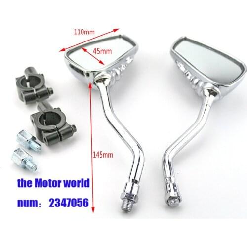 1 pair silvery Motorcycle Aluminum 7/8" 22mm Bar End Side Rearview Mirror Universal Motorbike Bike Handlebar Rear View Mirrors