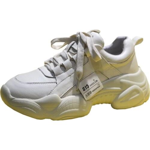 Free shipping new designer beige cream apricot cowhide genuine leather women lady student girl platform flat sneaker shoes