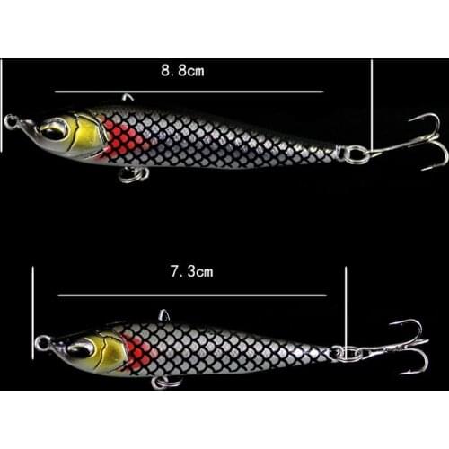 10g/15g/22g Artificial Pencil Sinking High Quality Plastic Fishing Bait 3D Eyes Anti-Corrosion Freshwater Fishing Lure Hard Bait