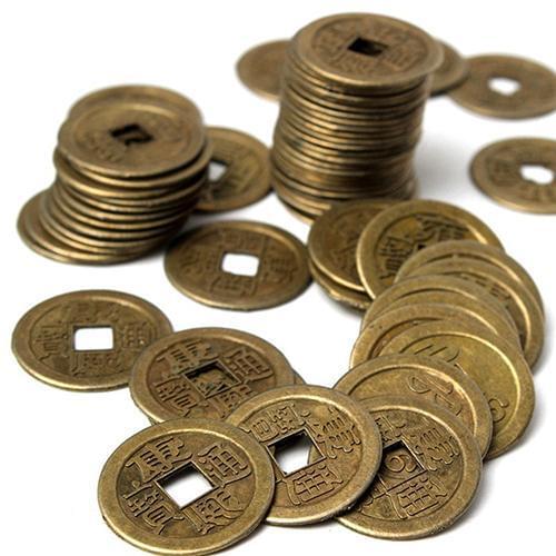10 Pcs Lucky Chinese Fortune Coin Oriental Emperor Money Set Hole Hanging Decor Non-currency Coins