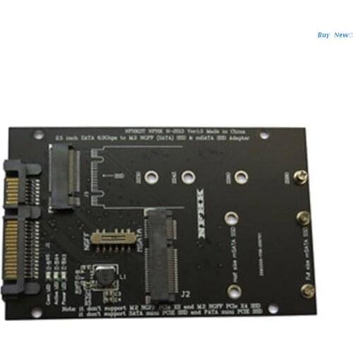20CE Mini PCI-E Card Board Converter M.2 mSATA SSD Hard Drive to SATA 3 Adapter 2 in1