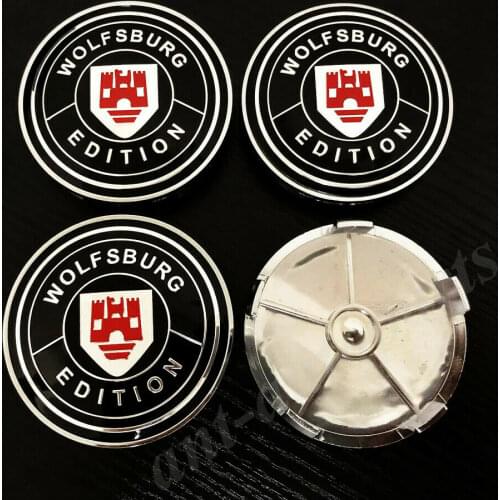 4pcs 68MM WOLFSBURG EDITION Car Wheel Center Hub Cap Badge Emblem Decal Sticker