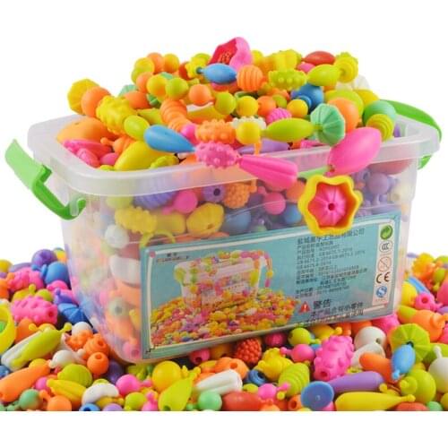 500 Pcs Various Shapes Block Stringing Beaded Toys For Children Learning Education Colorful Products Kids Assembling Toys Boxed