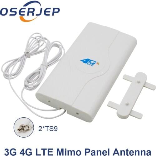 700-2600mhz 3g 4g Lte External Booster Panel Antenna 4G LTE MIMO 2X CRC9 Connector + 2M/3M/5M For 3g 4g Huawei Router Modem