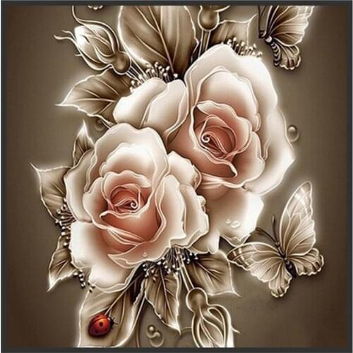 Diamond Embroidery Rose Diamond Painting Kits Flower Cross Stitch Full Round With AB Drill Rhinestones Pictures Wall Decoration