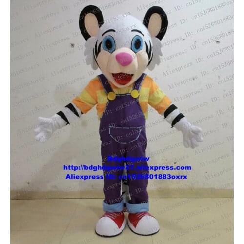 White Tiger Mascot Costume Adult Cartoon Character Outfit Suit Anniversary Of The Activity Attract Customers zx1874