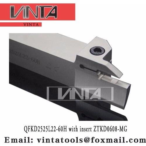 Free shipping QFKD2525L22-60H silver turning tools and Grooving cutter matched insert ZTKD0608-MG