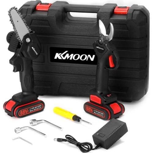 21V 30mm Cordless Brushless Motor 88VF Electric Pruning Shear 4inch Brush Motor Cahinsaw Set Woodworking Tool for Garden Orchard