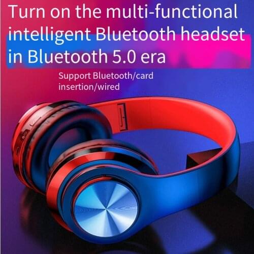 Bluetooth Earphone LED HIFI Stereo Headphones Wireless Earbud Music Headset FM and Support SD Card with Mic Earset for Xiaomi