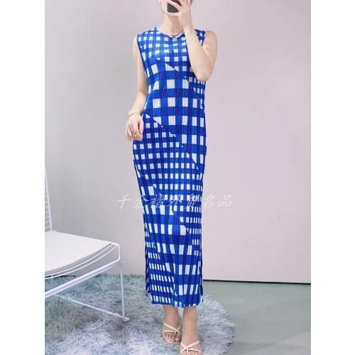 Changpleat Summer Dresses In A Cage