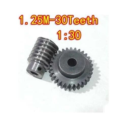 D:41.25MM 1.25M-30T Speed ratio:1:30 45# steel Worm gear+wore rod --gear hole:10mm hole:8mm