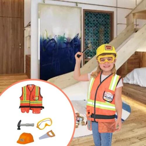 Childrens Engineering Costume Kids Construction Worker Cosplay Costume Professional Experience Clothing Uniform Set