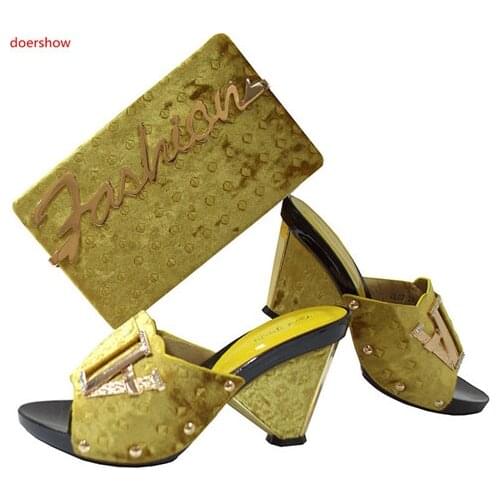 Doershow Fashion Design African Shoes and Bag Matching Set High Quality Italy Shoes and Bag Match To Party Free Shipping SGF1-18