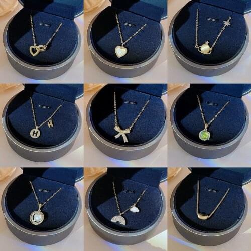 Korean Version Of The New Cute And Sweet Letter Necklace Wild Love Bow Pendant Elegant And Delicate Clavicle Chain Female
