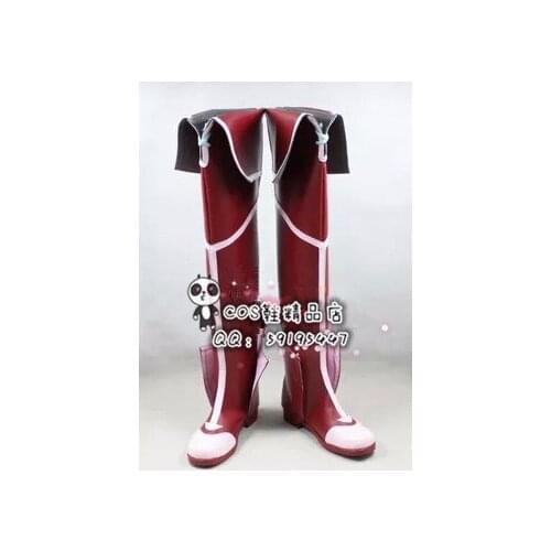 Fire Emblem Nah Red Long Halloween Cosplay Shoes Boots X002