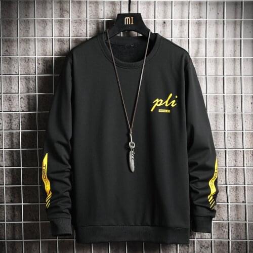 EL BARCO Print Casual Men Sweatshirt Hoodie Spring Cotton Male Tops Coat Soft O-Neck Black Jacket Harajuku Ywllow Pullover Shirt