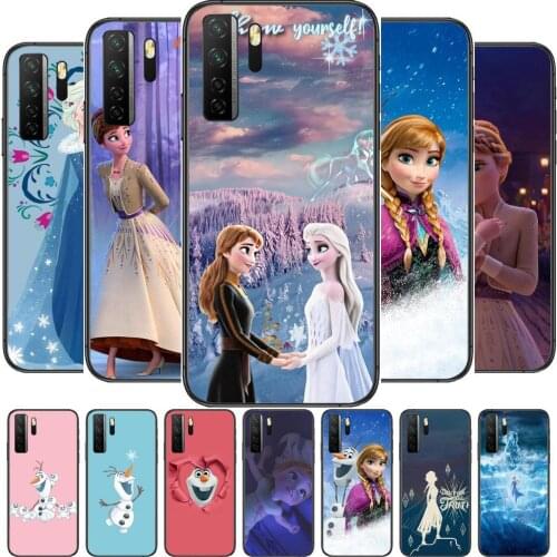 Elsa and Anna Frozen Disney Black Soft Cover The Pooh For Huawei Nova 8 7 6 SE 5T 7i 5i 5Z 5 4 4E 3 3i 3E 2i Pro Phone Case case
