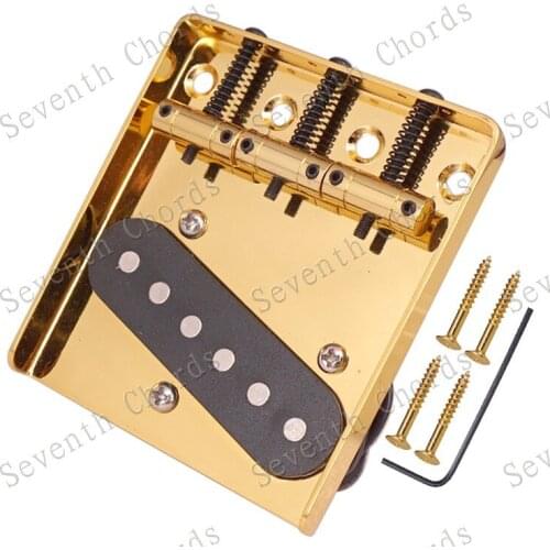 A Set Gold Ashtray 3 Saddle Guitar Bridge With Pickup for TL Electric Guitar Replacement