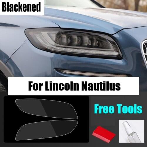 Car Front Headlight TPU Protective Film Smoke Black Transparent Wrap Vinyl Sticker For Lincoln Nautilus Exterior Accessories DIY