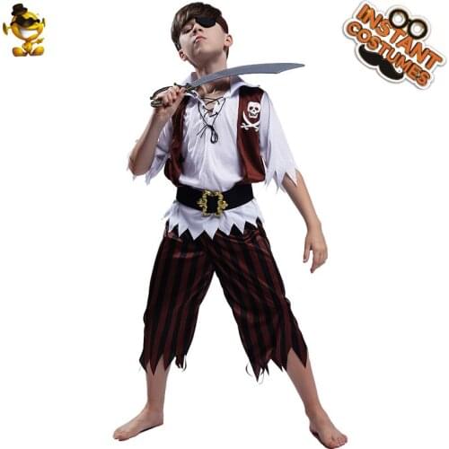 Pirate Costume for Kid Boys Halloween Costumes Cosplay Boys Cool Skeleton Pirate Outfits Costumes