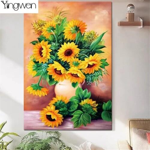 Sunflower Vase DIY Diamond Painting Flower Cross Stitch Full Diamond Mosaic Korean Decorative Rhinestones Picture Handmade Gift
