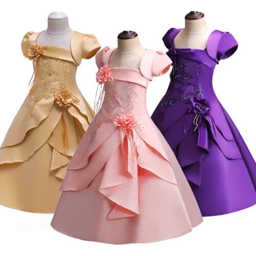 Buyers recommend quality new childrens banquet dress beaded embroidery girl princess dress with hoop flower girl wedding dress