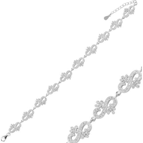 Silver 925 Sterling Zircon Cubic Zirconia Bracelet