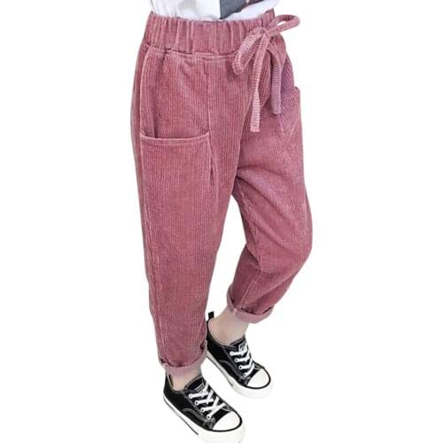 Pants For Girl Thick Corduroy Girls Pants Elastic Waist Velvet Trousers For Children Autumn Fashion Girls Clothes 6 8 10 12 14