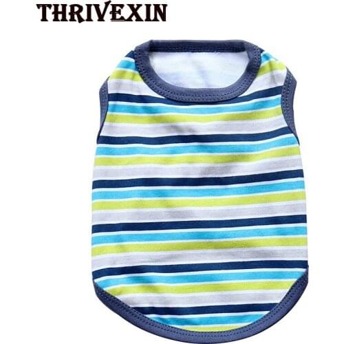 Pet Dog 100% Cotton Striped Puppy T-Shirt Clothes for Small Medium Pitbull Large Dogs Boy Girl puppy clothes french bulldog