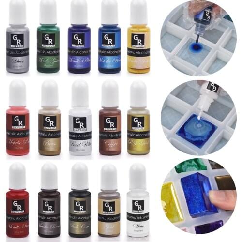 Starry Sky Alcohol Ink Resin Pigment Metallic Diffusion Liquid Resin Colorant Dye DIY Resin Mold Jewelry Making