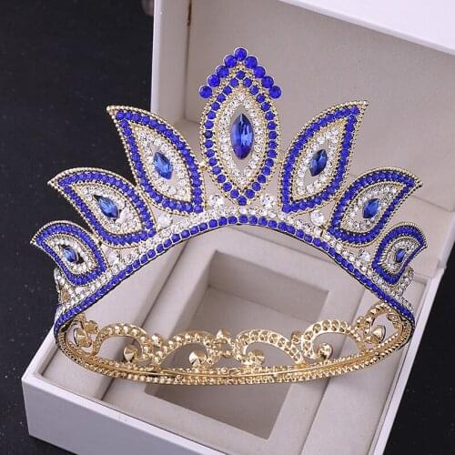 Baroque Crystal Beauty Princess Crown Tiaras Magnificent Rhinestone Diadem for Bride Hairbands Wedding Hair Accessories