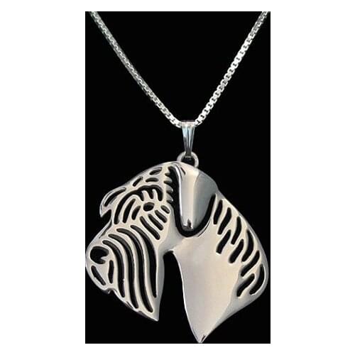Giant Schnauzer (natural ears) pendant necklace women gold silver plated Simple abstract animal jewelry