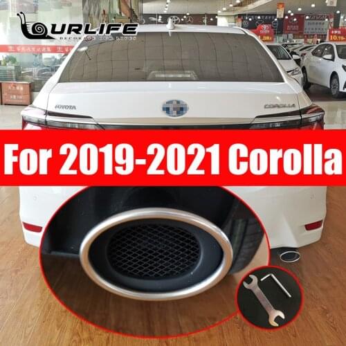 1Pc For Toyota Corolla 2019 2020 2021 Exhaust Muffler Tip Tail Pipe End Trim Finisher Stainless Chrome Cover Accessories