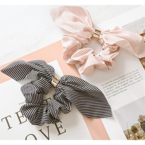 Blue Round Alloy Rabbit Ear Navy Blue 1PC Girls Elastic Circle Women Adjustable Pink Chiffon Black