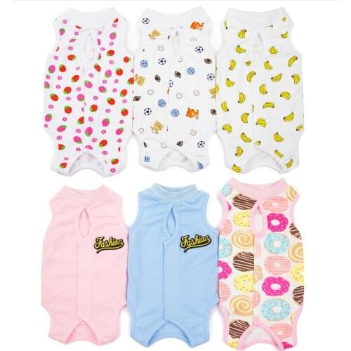 10pcs/lot Female Cat dog Surgery Suit Pet Cats Sterilization Clothes Pet Postoperative Vest Anti-Off Anti-bite CB011