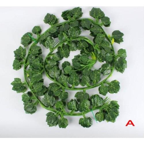 2.1M Long Artificial Plants Green Ivy Leaves Artificial Grape Vine Fake Parthenocissus Foliage Leaves Home Wedding Bar Decoratio