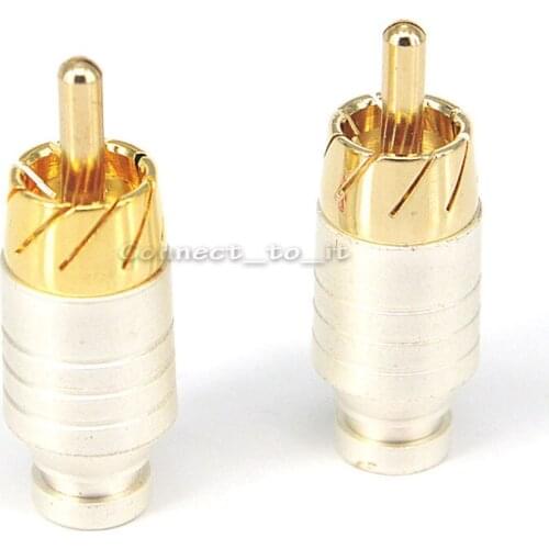 2 Pcs/lot RCA Male Plug Connector Adapter Straight AV Connector soldering for Cable