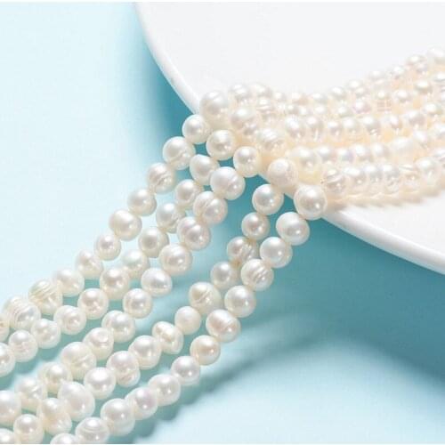 20 Strands Irregular Natural Freshwater Pearl Bead Strand Potato for Jewelry Making DIY Bracelet Necklace 7~8mm Hole: 0.8mm