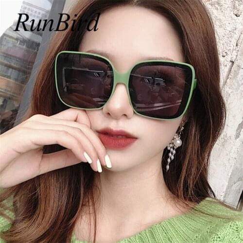 2021 Oversized Square Sunglasses Women New Luxury Brand Trendy Flat Top Clear Lens Vintage Men Gradient Shades UV400 6011