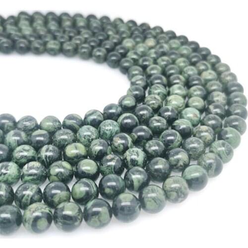 4-12mm High Quality Natural Stone Round Green Jasper Quartz Jewelry DIY Bracelet Necklace Beads Energy Crystal Yoga Gemstone