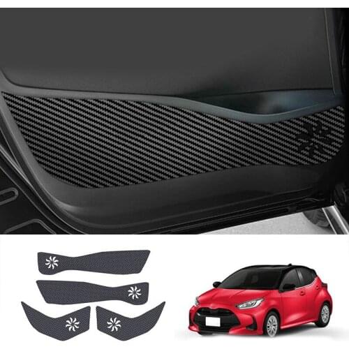 4Pcs Car Door Anti-Kick Mat Anti-Scratch Door Mat Car Door Anti-Kick Protective Cover for Toyota Yaris