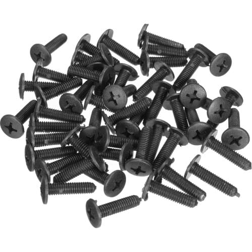 50pcs Universal Car Truck Bumper Fender Rivet Fastener Clips 6mm Hole Black