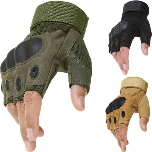 Army Armor Protection Shell tactical Gloves Half Finger Sports Gloves Fitness Hiking Riding Cycling Military Women Mens Gloves